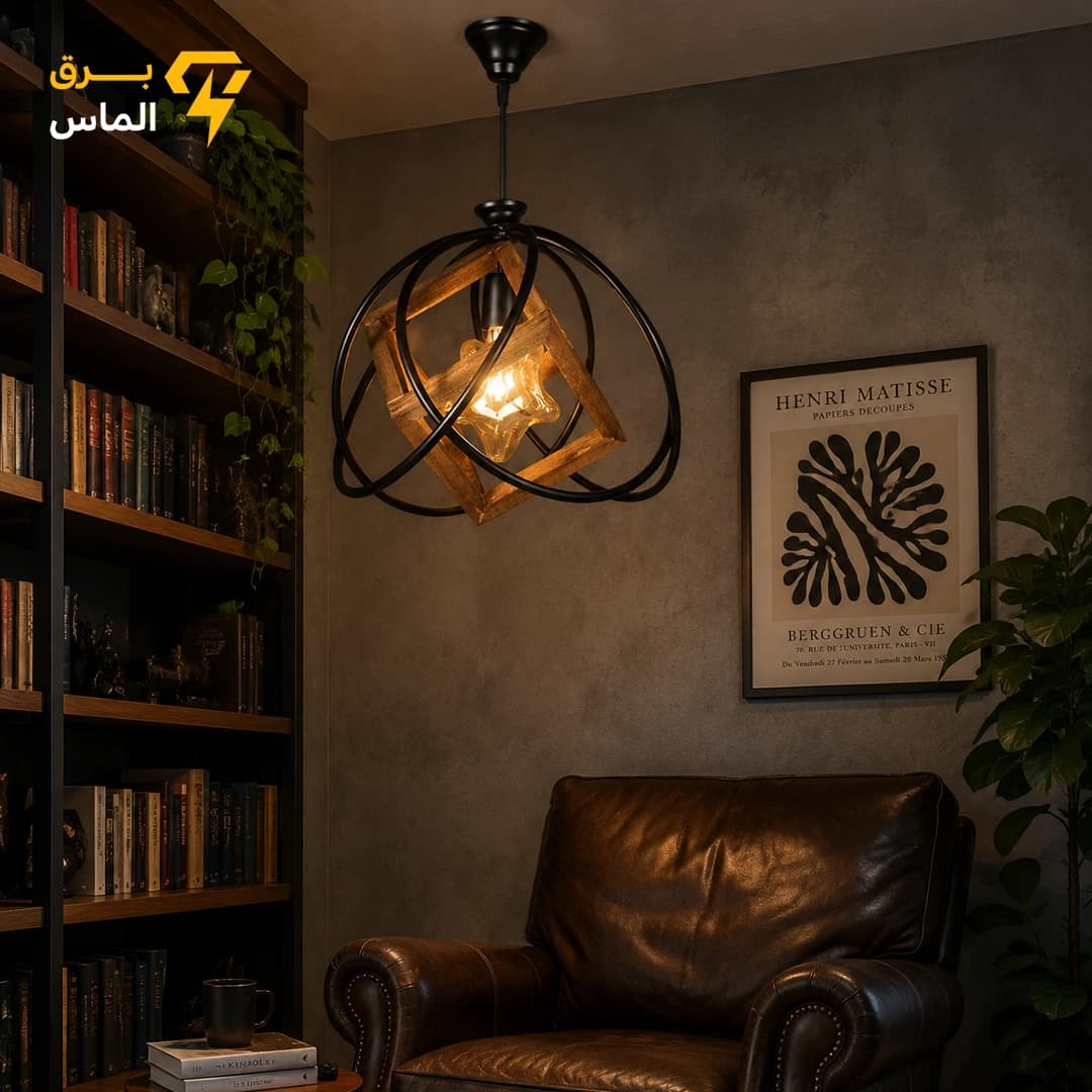چراغ آویز تک شعله چشمه نور مدل 2218/1 / چوب بسیار مقاوم / ضمانت 2 ساله معتبر