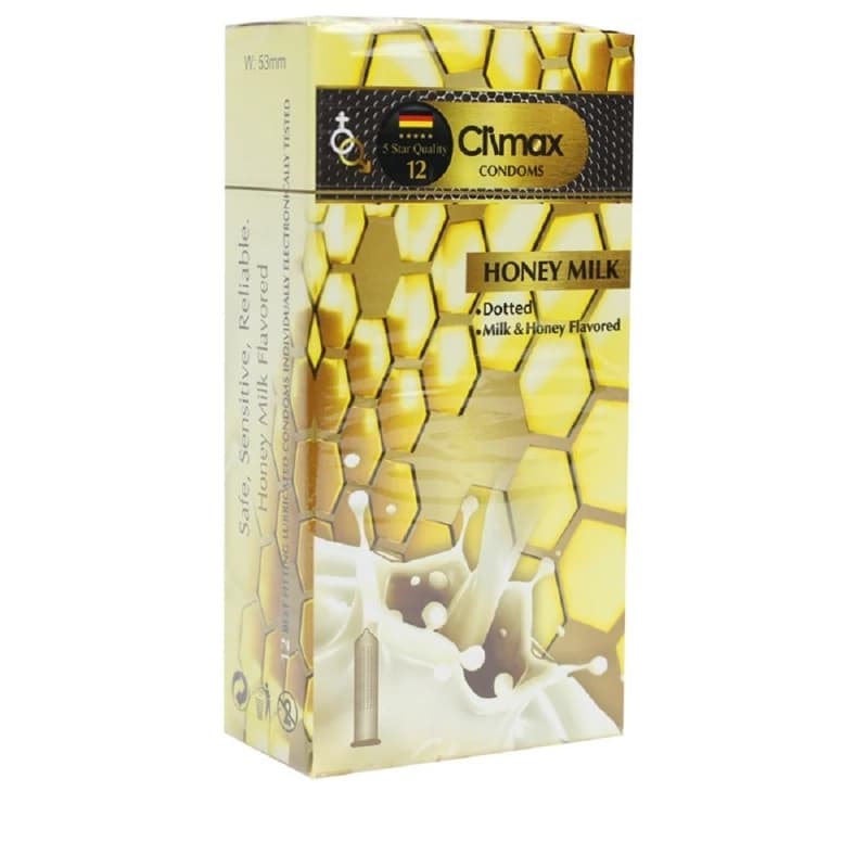 کاندوم کلایمکس مدل Honey milk بسته 12 عددی — تصویر ۲