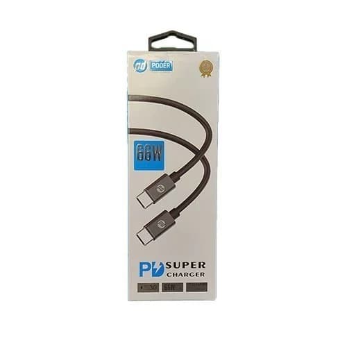 کابل شارژ Type-C PODER مدل PD24 | فست شارژ ۶۶ وات، ۱.۲ متر