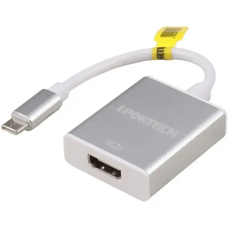 تبدیل TYPE‑C به HDMI ایفورتک IFORTECH مشکی | مبدل چندکاره تایپ سی فلزی