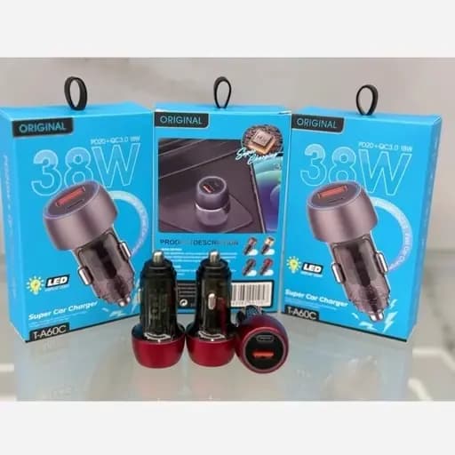 شارژر فندکی اورجینال TA60C | شارژ سریع چند دستگاه در خودرو — تصویر ۳