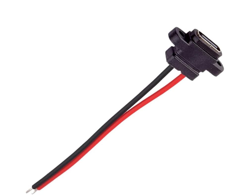 کانکتور مادگی Type-c مربعی سیم دار جاپیچ دار