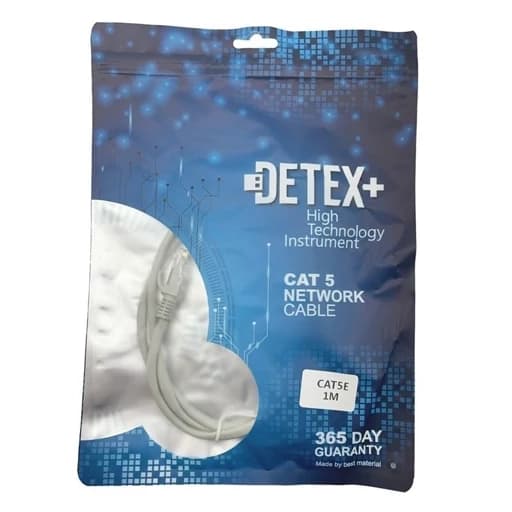 کابل شبکه DETEX مدل CAT5E | طول ۱ متر — تصویر ۲