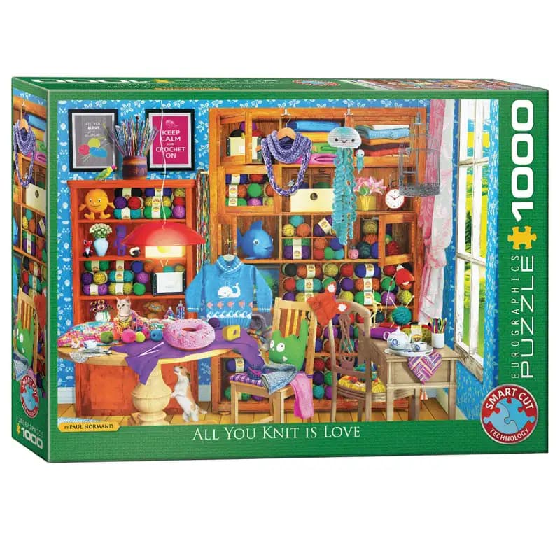 پازل 1000 تکه یوروگرافیک طرح All you Knit is Love by Paul Norman کد 5405