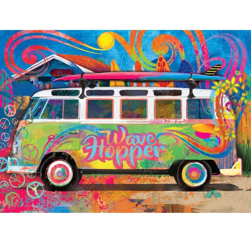 پازل 550 تکه یوروگرافیک طرح VW Bus Tin with Puzzle کد 5561 — تصویر ۳