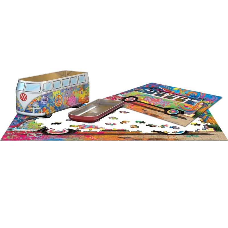 پازل 550 تکه یوروگرافیک طرح VW Bus Tin with Puzzle کد 5561 — تصویر ۴