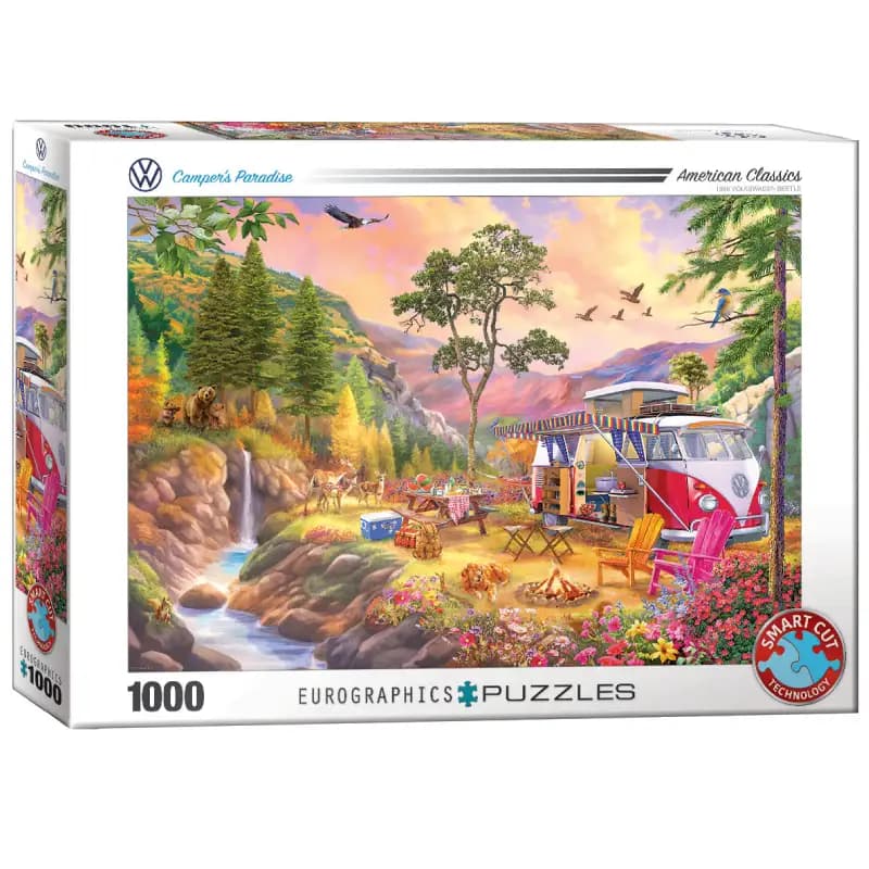 پازل 1000 تکه یوروگرافیک طرح VW Bus – Camper’s Paradise کد 5866