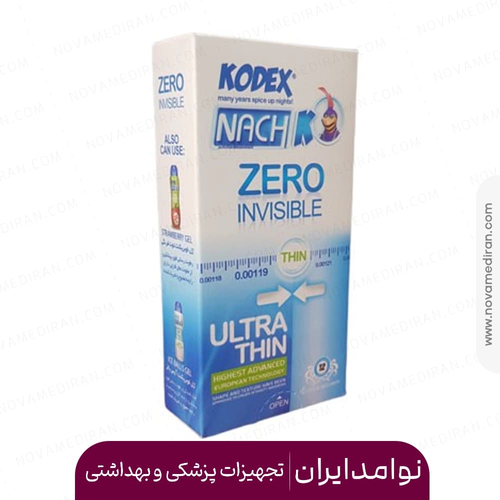 کاندوم کدکس مدل زیرو Zero Invisible بسته 12 عددی