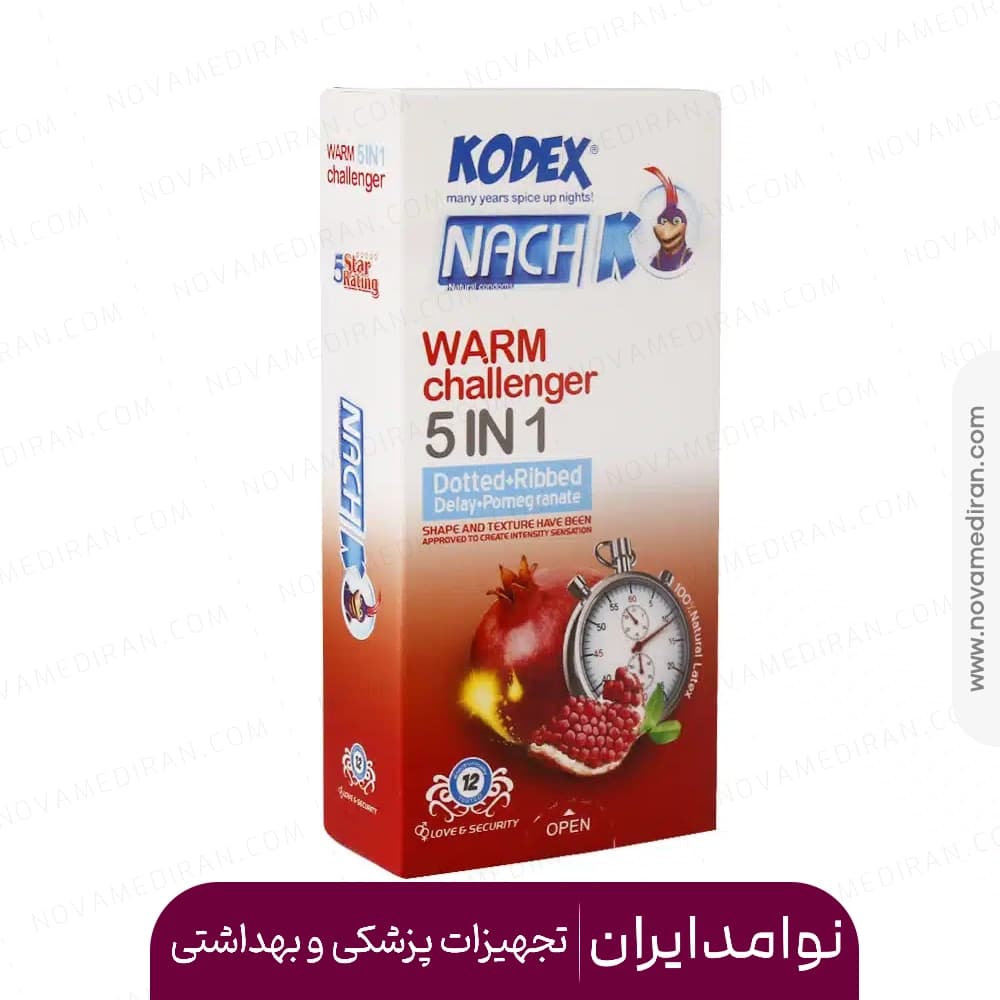 کاندوم 5 کاره کدکس مدل Warm Challenger وارم چلنجر 12 عددی — تصویر ۲