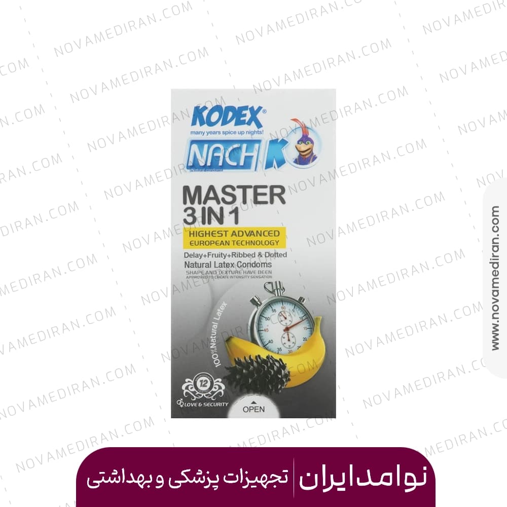 کاندوم کدکس ۱۲ عددی ۳ در ۱ مستر ساده