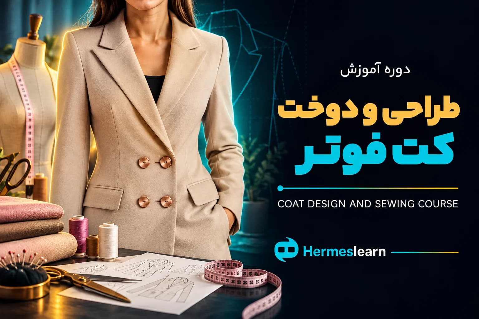 دوره آموزش طراحی و دوخت کت فوتر