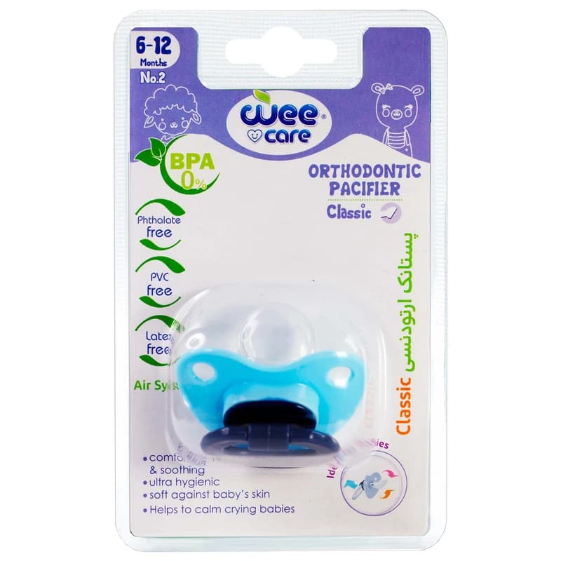 پستانک ارتودنسی وی کر مدل دسته دار کلاسیک مات سایز 6-12 ماه کد p119 — تصویر ۶