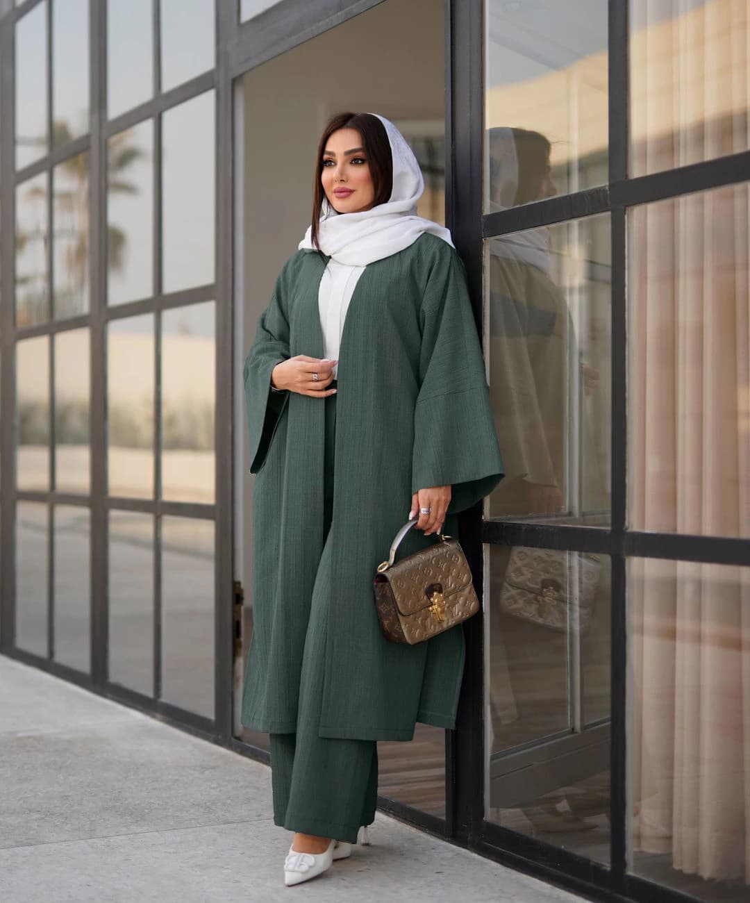 مانتو شلوار بلند توکی ترک فری سایز مدل فرگل |کد:3034