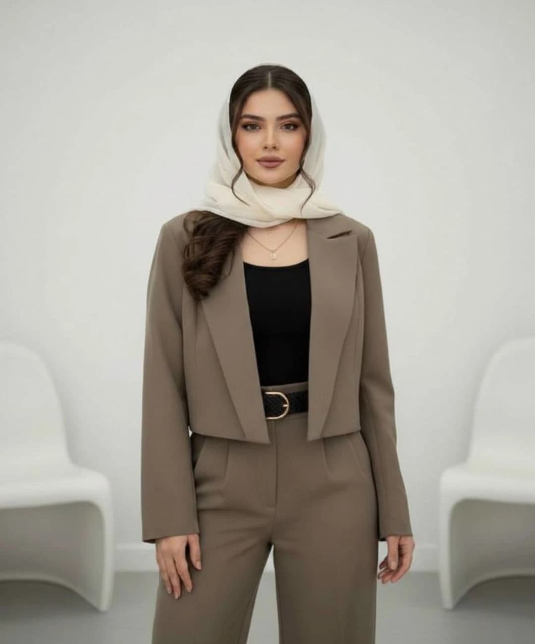 کراپ کت مازراتی کجراه یقه کاربردی مدل دلشین |کد:1062 — تصویر ۳