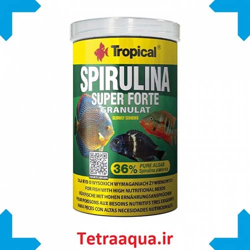 غذای ماهی سوپر اسپرولینا گرانول تروپیکال Super Spirulina Forte Tropical