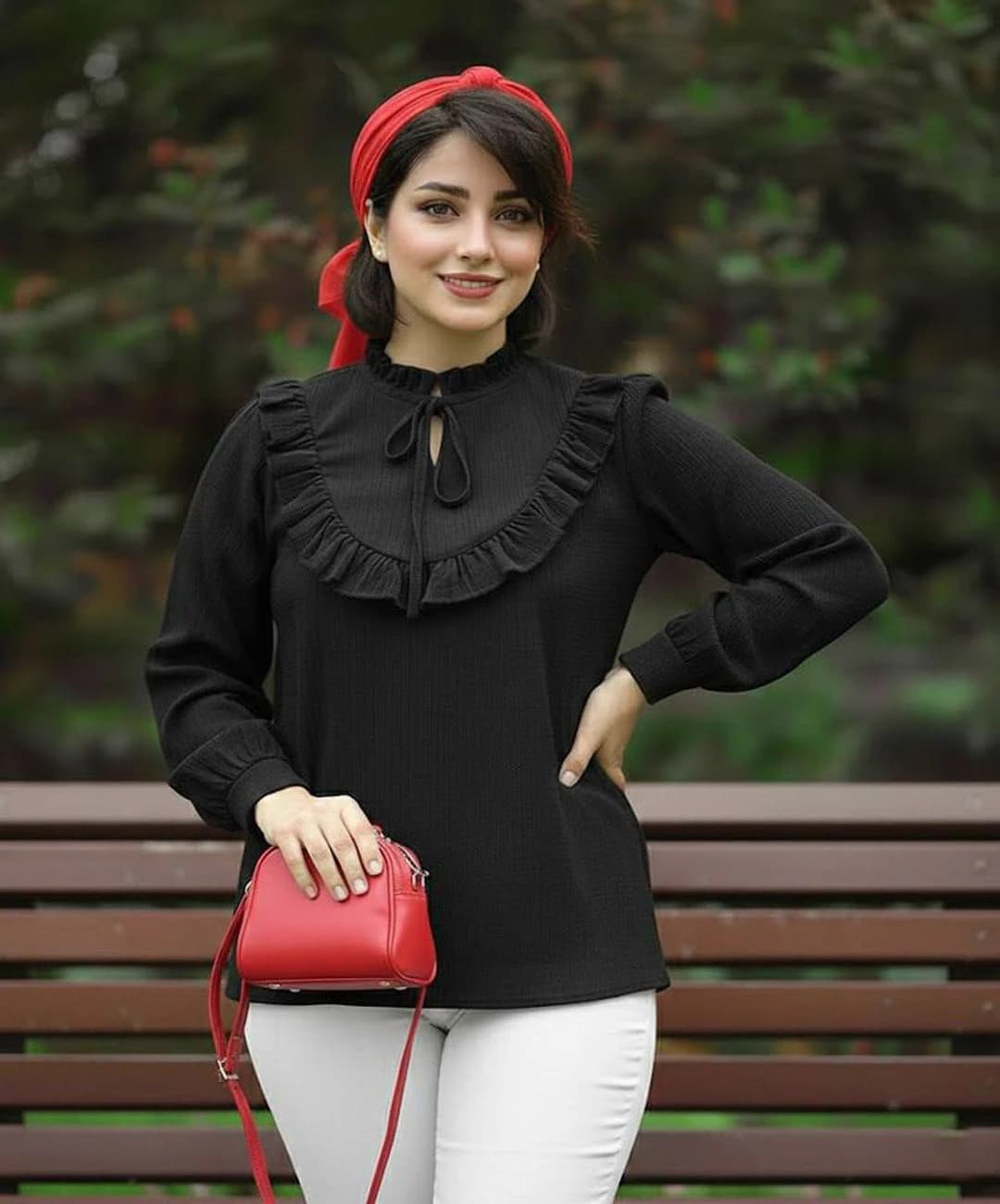 شومیز کریشه درجه یک یقه چین دار مدل آئین |کد:7004