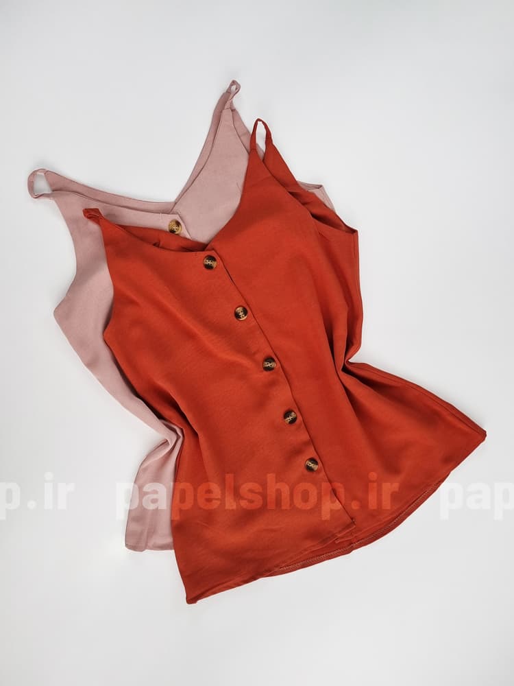 کراپ تاپ بندی جلو دکمه دار