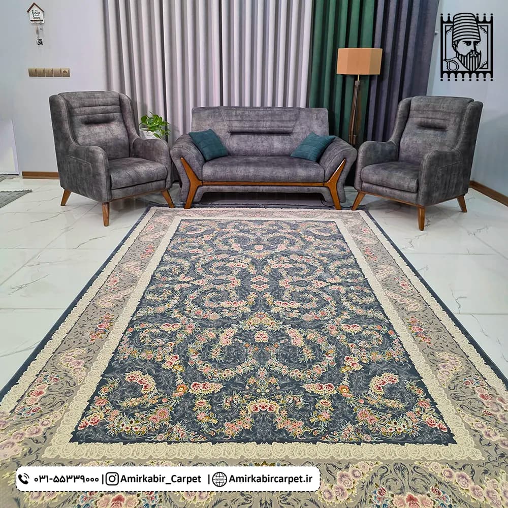 فرش طرح خوشه دودی 1200 شانه
