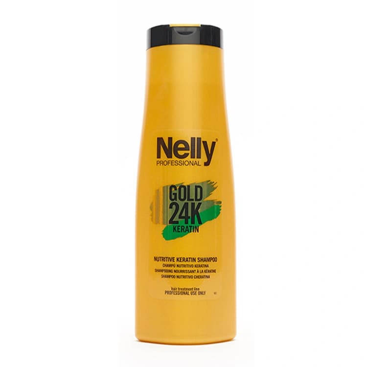 شامپو ترمیم کننده KERATIN حجم 300 میل GOLD 24K نلی – NELLY — تصویر ۳