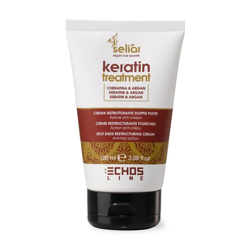 کرم ترمیم کننده مو کراتین و آرگان مدل Keratin تیوپی حجم 100 میل چ اس لاین – ECHOS LINE