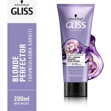 ماسک مو تیوپی 2 در 1 ضد نارنجی و ترمیم کننده (بنفش) گلیس – GLISS حجم 200 میل