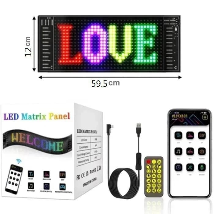 پنل نمایشگر ماتریکسی LED منعطف مدل ۱۲x۶۰ با کنترل و افکت اکولایزر-محصولی ویژه