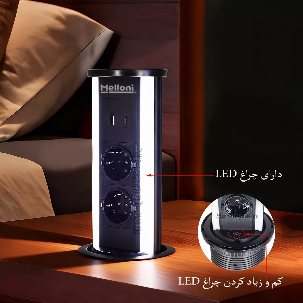 پریز مخفی آسانسوری برقی ملونی مدل 10066 — تصویر ۷