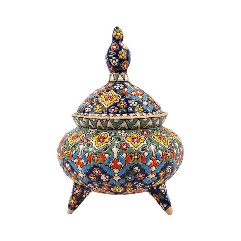 ظرف شکلات خوری مینا کاری متوسط