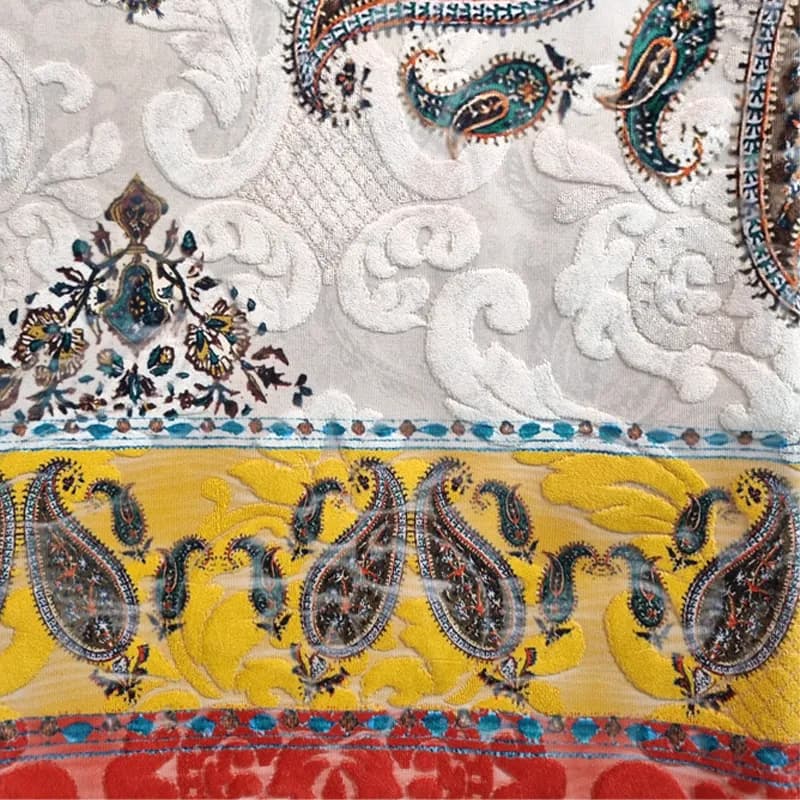 رومیزی ترک مخمل ماوی 150*100 کد 003 — تصویر ۳