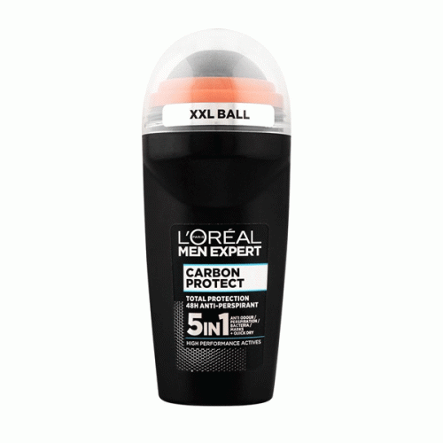 مام رول 50 میل ضد تعریق مردانه لورآل سری Men Expert مدل CARBON PROTECT 5-IN-1 اورجینال