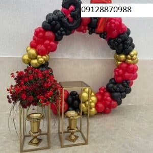 بادکنک آرایی تولد رنگ قرمز مشکی