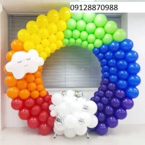 بادکنک آرایی تولد طرح رنگین کمان