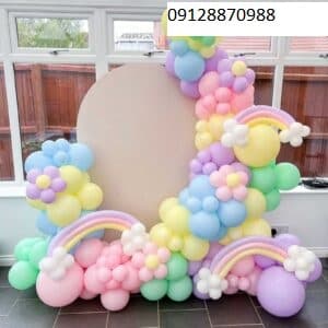 بادکنک آرایی تولد طرح یونیکورن