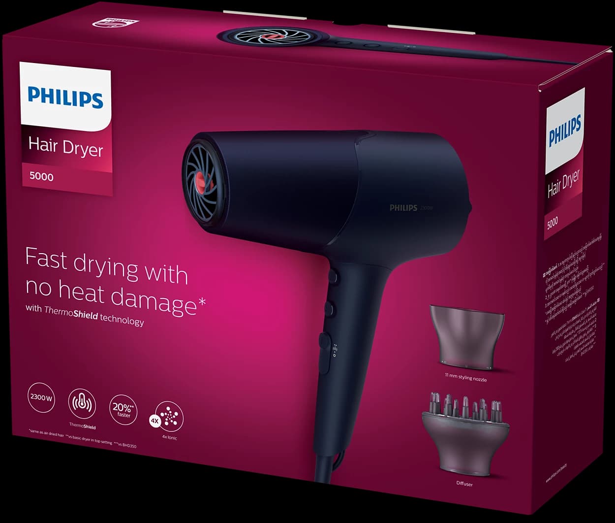 سشوار حرفه‌ای سری 5000 فیلیپس Philips Hair Dryer 5000 Series BHD510/03