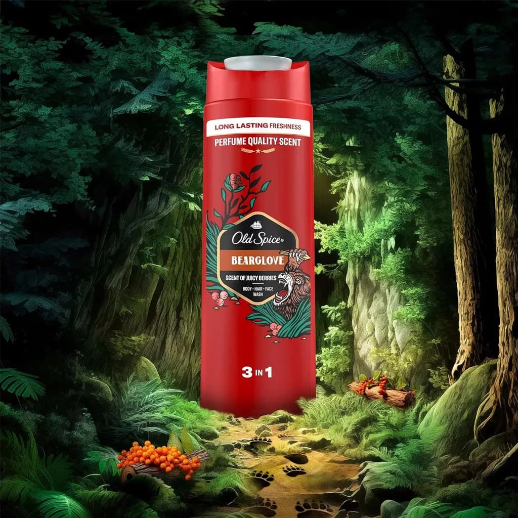 شامپو مردانه چند کاره اولد اسپایس old spice bearglove 3 in 1 — تصویر ۹