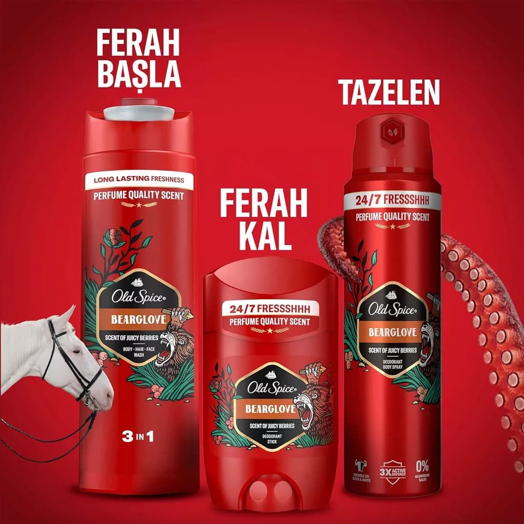 شامپو مردانه چند کاره اولد اسپایس old spice bearglove 3 in 1 — تصویر ۱۰
