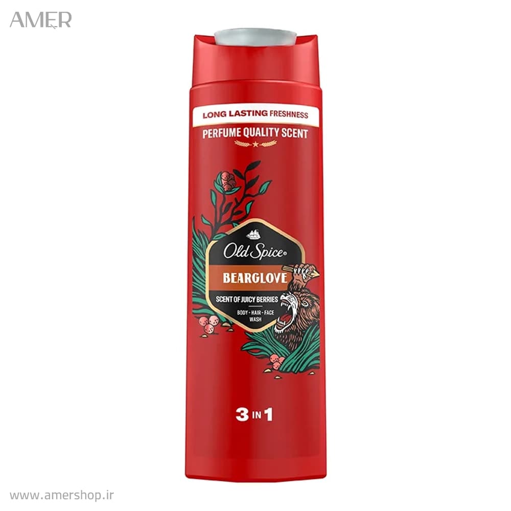 شامپو مردانه چند کاره اولد اسپایس old spice bearglove 3 in 1 — تصویر ۳