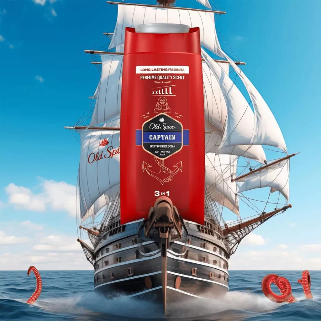 شامپو مردانه چند کاره اولد اسپایس old spice captain 3 in 1 — تصویر ۶
