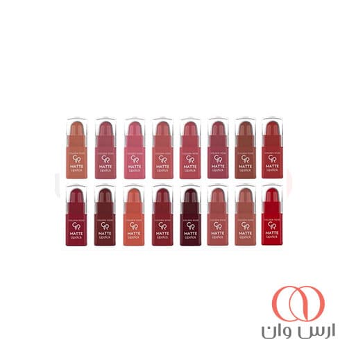 رژ لب جامد و مات مینی گلدن رز مدل Matte Lipstick
