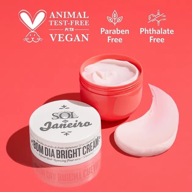 کرم بدن روشن کننده بوم بوم سول دی ژانیرو اصل اروپایی 25میل SOL DE JUNEIRO BOM DIA BRIGHT TM BODY CREAM RETEXTURIZES AND GIVES SKIN A BRIGHTENING BOOST WITH EXFOLIATING FRUIT AHAS AND VITAMIN C — تصویر ۲