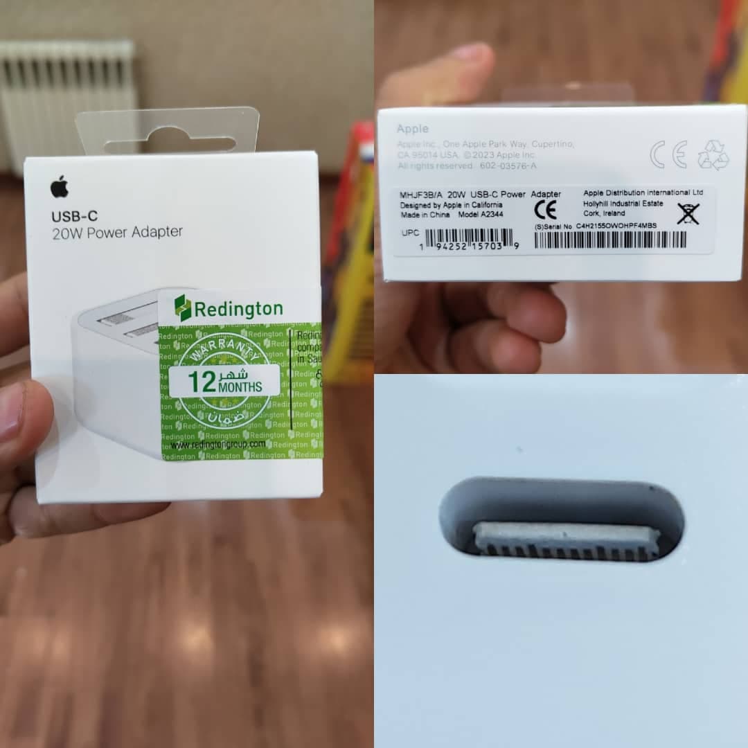 سرشارژر 20 وات اورجینال اپل 3پین مدل B/A با ضمانت بین المللی Redington — تصویر ۶