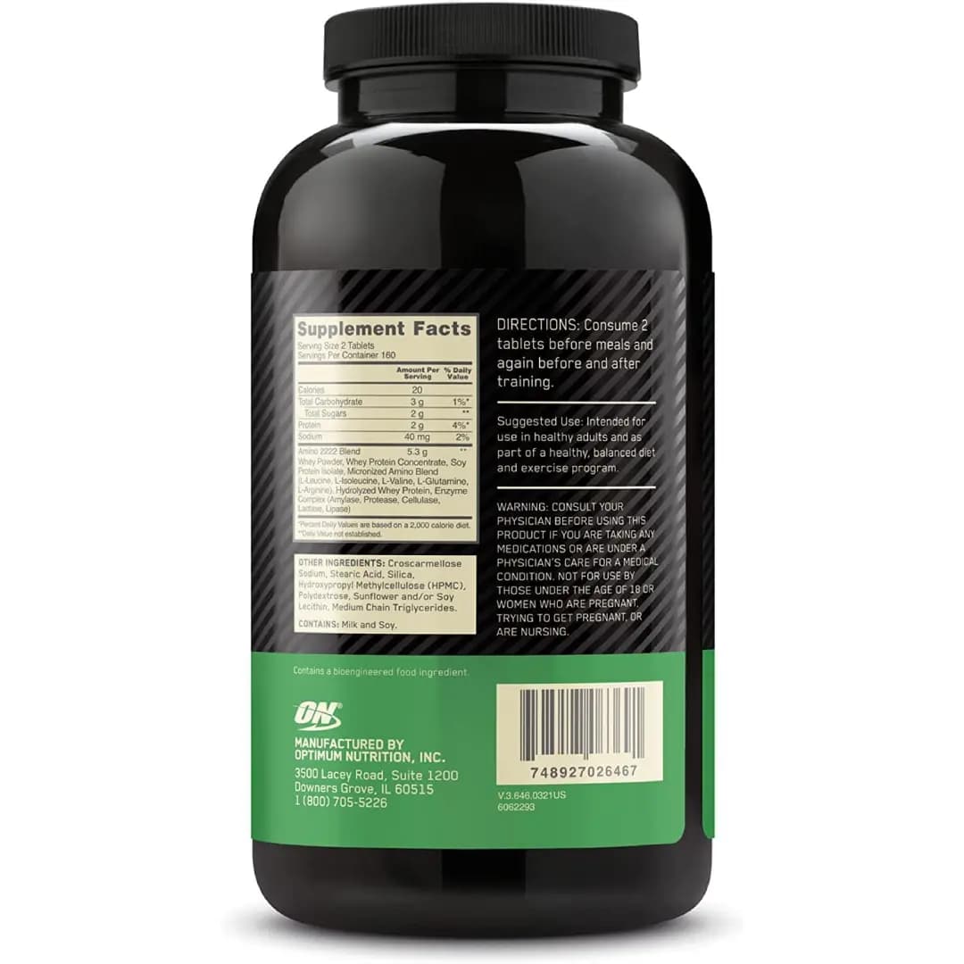 آمینو ۲۲۲۲ اپتیموم نوتریشن Optimum Nutrition Superior Amino 2222 — تصویر ۵