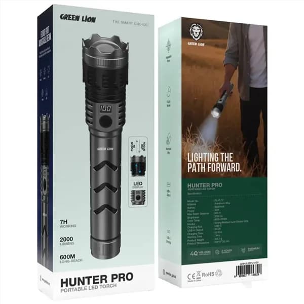 چراغ قوه گرین لاین Green Lion Hunter PRO Portable GNHULEDFL12 — تصویر ۳