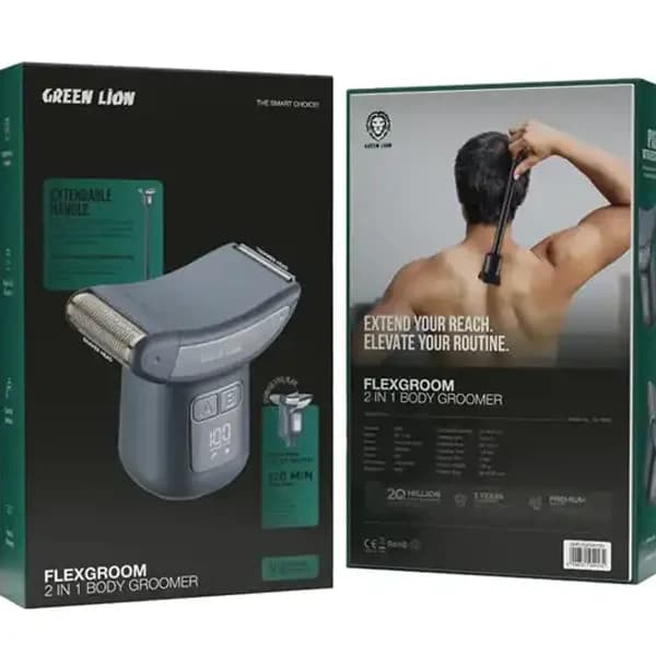 ماشین اصلاح دوکار گرین لاین Green Lion Flexgroom 2 in 1 Body Groomer GNFLXGR2N1GY — تصویر ۲