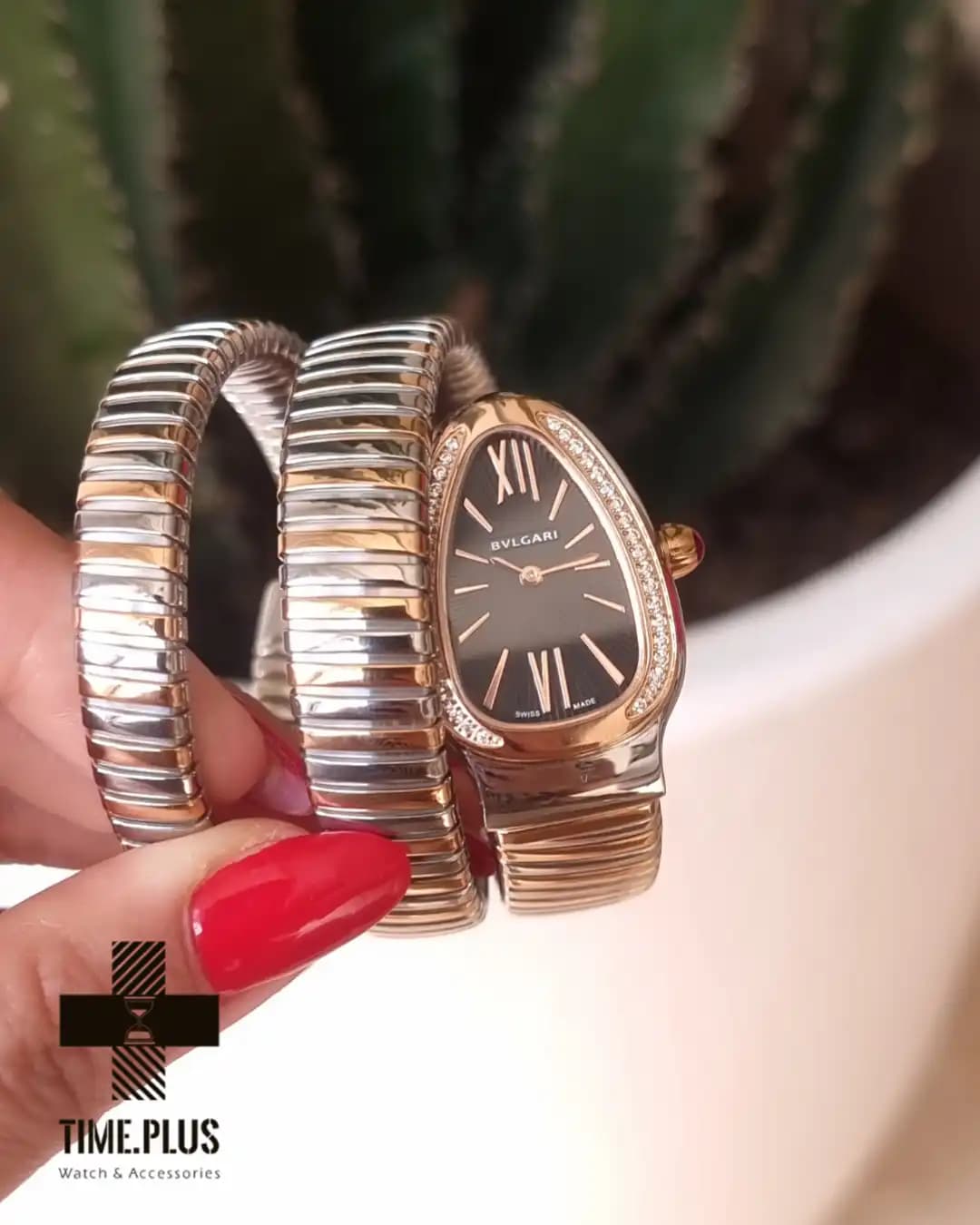 ساعت زنانه بولگاری serpenti نقره ای رزگلد — تصویر ۷