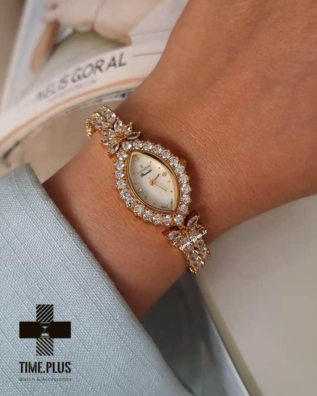 ساعت رومانسون زنانه فول نگین — تصویر ۳
