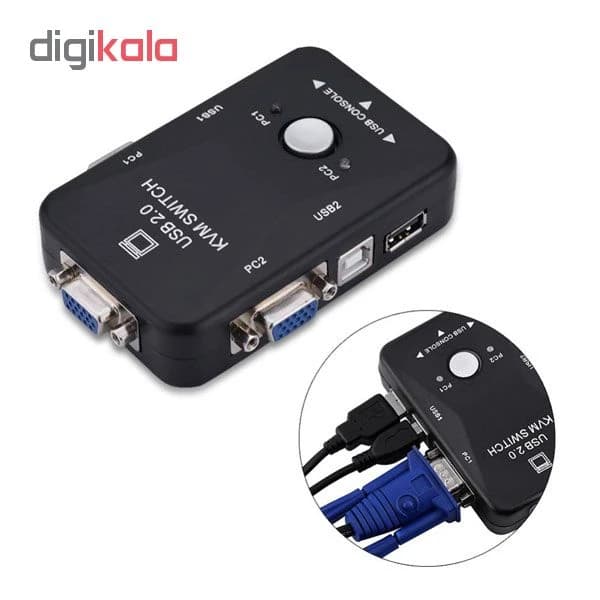 سوییچ KVM دو پورت USB مدل BAMA122 به همراه دو کابل KVM کد B21003 — تصویر ۲