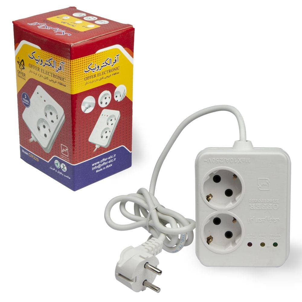 محافظ برق یخچال فریزر 2 خانه ارت دار آفر الکترونیک مدل OR-329