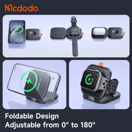 شارژر وایرلس تاشو 2 کاره مک دودو Mcdodo Magnetic Wireless Charger CH-2160 — تصویر ۶