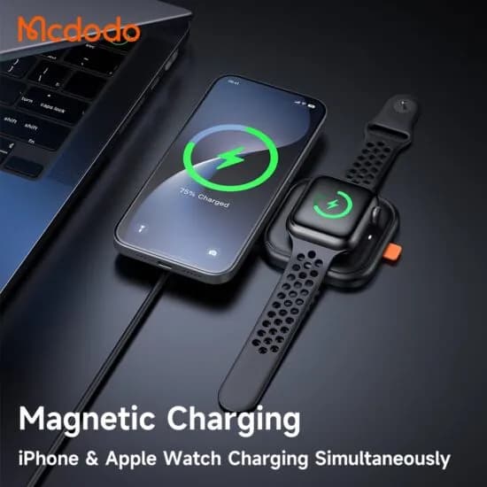 شارژر وایرلس تاشو 2 کاره مک دودو Mcdodo Magnetic Wireless Charger CH-2160 — تصویر ۴